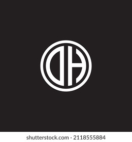 Iniciales Letra DH Letra Diseño de logotipo con forma circular Icono de icono Vector plantilla de ilustración