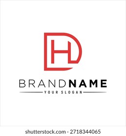 Plantilla de Vector de elemento de diseño de logotipo de letra DH