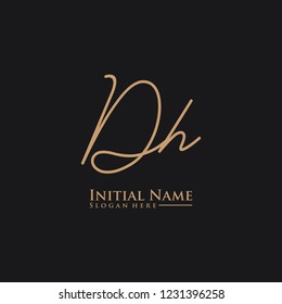 Letter Dh Logo. Initial Letter Design Vector Luxury Colors