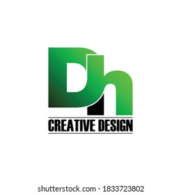 Letter DH simple logo design vector