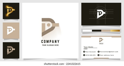 Letter Di or ai monogram logo with business card design