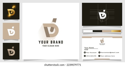 Letter Di or Db monogram logo with business card design