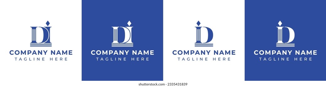 Letter DI and ID Pillar logo, suitable for business with ID or DI related to Pillar.
