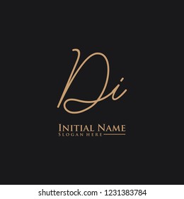 Letter Di Logo. Initial Letter Design Vector Luxury Colors