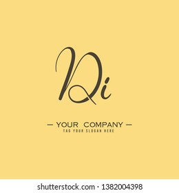 Letter Di Logo. Initial Letter Design Vector Luxury Colors