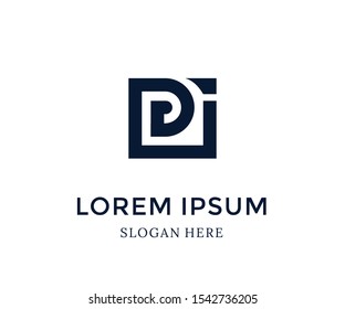 Letter DI logo. Isolated on white background. Vector Illustration. Abstract vector logo icon, Simple logo and template design. Initiall icons for company, logo brand business.