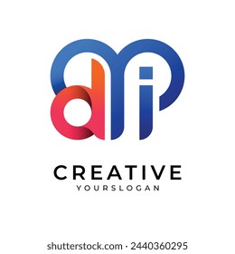 Letter di logo, vector colorful gradient logo design template