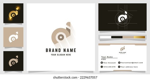 Letter di or oi monogram logo with business card design