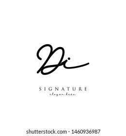 Letter DI Signature Logo Template - Vector