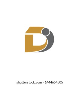 Letter DI simple logo design vector