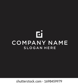 letter di square logo design vector illustration template