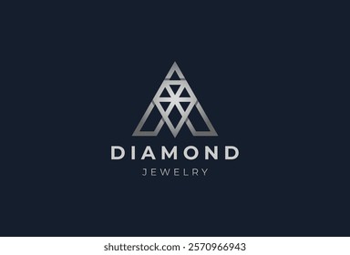 Letter A Diamond logo, letter A with diamond combination, usable for brand and company logos, jewelry logo design template element, vector illustration