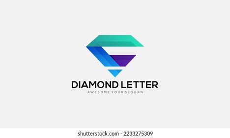 Letter Diamond Logo design illustration vector template