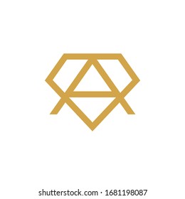 letter A diamond logo design template sign