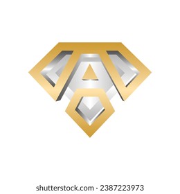 letra Un diseño elegante del logotipo del diamante, plantilla de icono del diamante, adecuado para su empresa