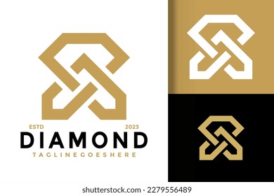Letter A diamond logo vector icon illustration