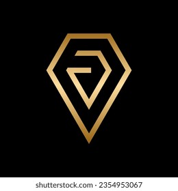 Letter A diamond luxury minimalist logo