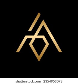 Letter A diamond minimal luxury logo