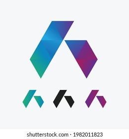 Letra A ilustración de diseño vectorial de diamante
