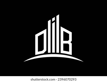 Letter DIB building vector monogram logo design template. Building Shape DIB logo.