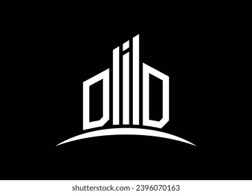 Letter DID building vector monogram logo design template. Building Shape DID logo.