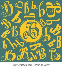 The letter a in different styles for the logo. Beautiful background with letters.