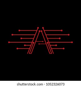 letter A digital logo