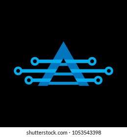 letter A digital logo