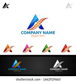 Letter A Digital Marketing Financial Advisor Invest Logo