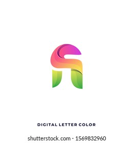 Letter A Digital Media Icon Application Illustration Vector Template. Suitable for Creative Industry, Multimedia, entertainment, Educations, Shop, and any related business