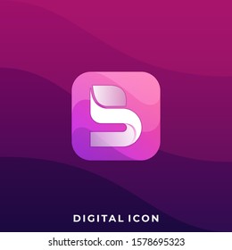 Letter Digital Media Icon Application Illustration Vector Template. Suitable for Creative Industry, Multimedia, entertainment, Educations, Shop, and any related business