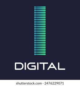 letter i digital or technology logo vector template. Suitable for digital font industry with dot, gradient color and modern style. Also suitable for machine