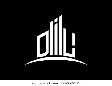 Letter DIL building vector monogram logo design template. Building Shape DIL logo.