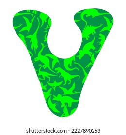 letter from dinosaurs drawing, vector illustration
