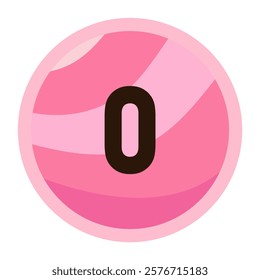 The letter ‘o’ displayed on a soft pink candy-themed circle background, adding sweetness to your designs