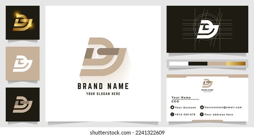 Logo de DJ o monograma de carta con diseño de tarjeta de visita