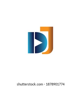 Letter DJ, creative logo, color illustration, vector design