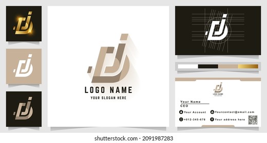 Letter Dj or Di monogram logo with business card design