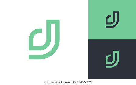Letter DJ initial monogram logo design