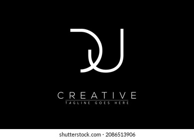 Letter dj, jd, j, d, Abstract initial monogram letter alphabet logo design