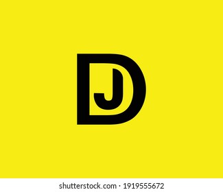 plantilla vectorial de diseño de logotipo dj y jd de letra