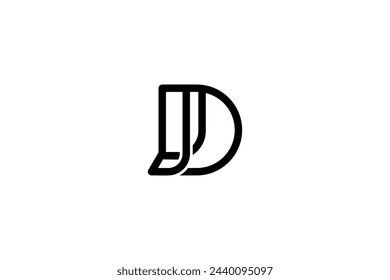 Letra DJ o JD logo Diseño Vector 