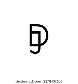 Letter DJ or JD Monogram logo design