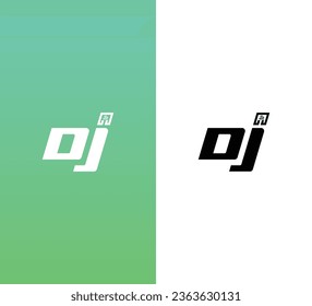 Letter DJ Logo Design. Black and White Logo. Usable for Business Logos. Flat Vector Logo Design Template