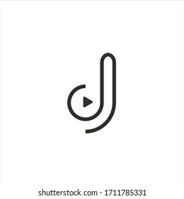 letter dj logo design vector image