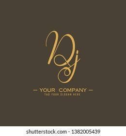 Letter Dj Logo. Initial Letter Design Vector Luxury Colors