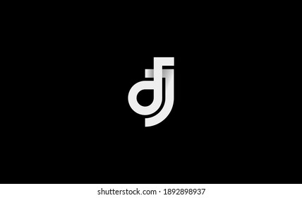 letter dj monogram logo design vector illustration