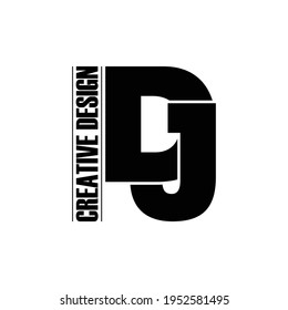 Letter DJ Simple Logo Design Vector