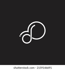 letter dj thin line thread thin geometric loop logo vector