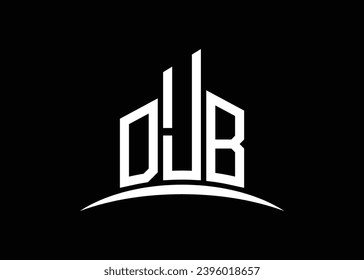 Letter DJB building vector monogram logo design template. Building Shape DJB logo.